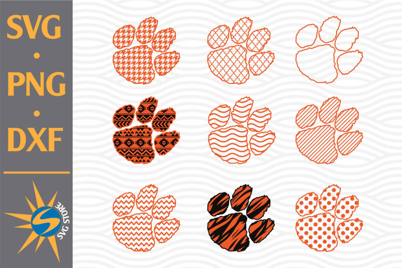 tiger-paw-pattern-svg-png-dxf-digital-files-include