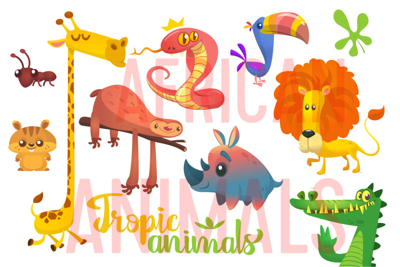 cartoon-jungle-animals-set-vector