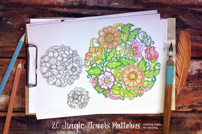 magic-flowers-coloring-page