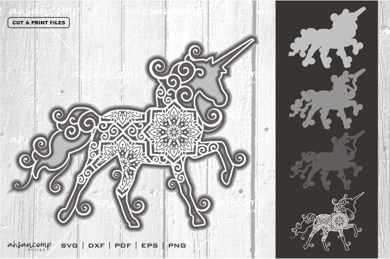 unicorn-mandala-vector-3d-layered