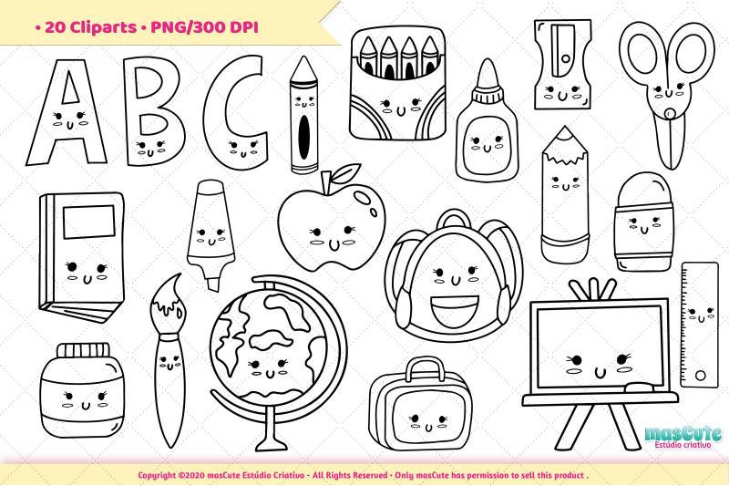 back-to-school-cliparts-set