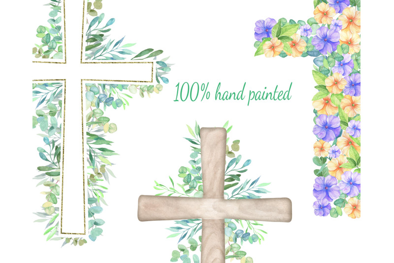 watercolor-easter-cross-clipart-floral-crosses-digital-card-flowers