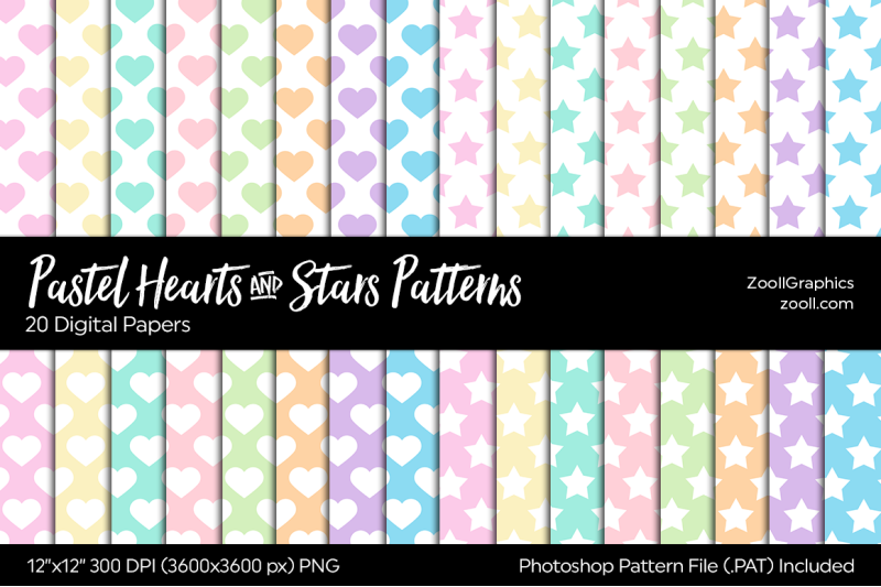 pastel-hearts-and-stars-digital-papers