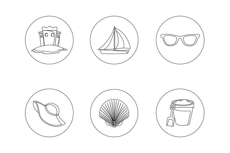 beach-line-icon-bundle-with-boat