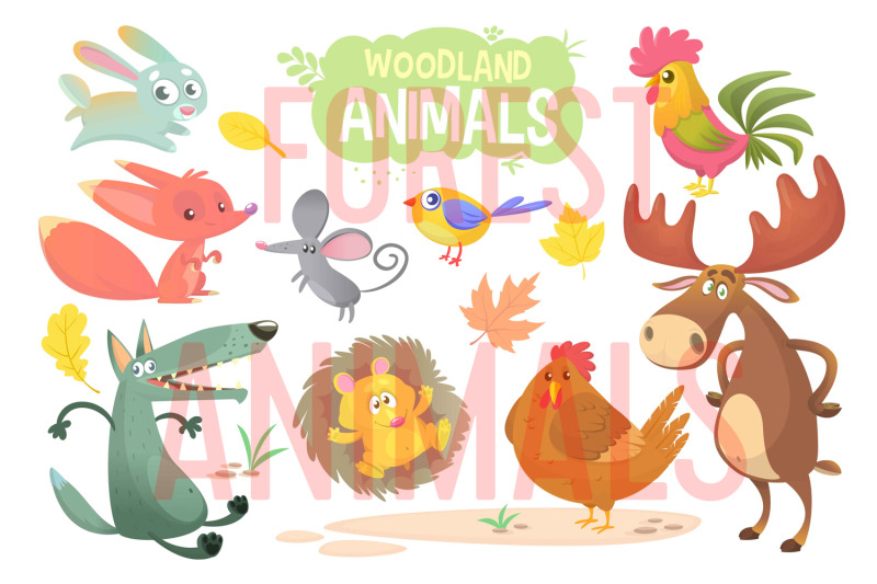 cartoon-forest-animals-vector-set