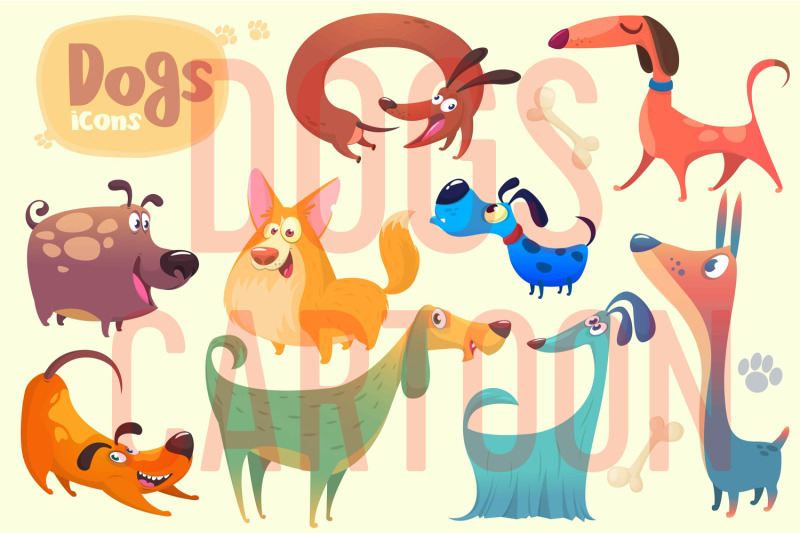 cartoon-dogs-set-vector-illustrations
