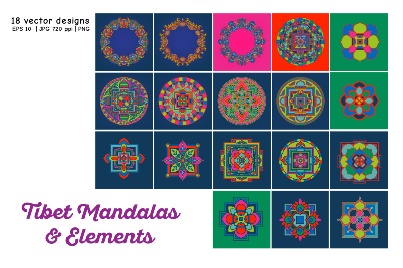 colored-tibet-mandalas-and-elements