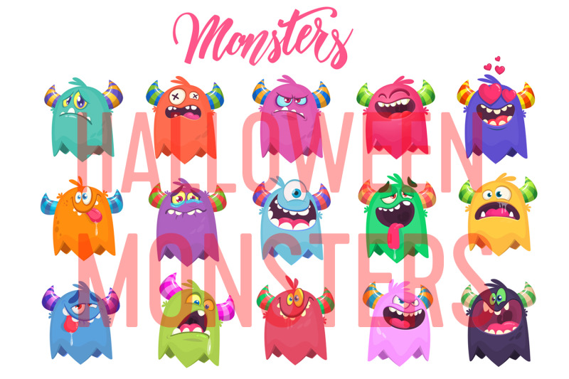 cartoon-15-monsters-characters-design-vector-illustrations