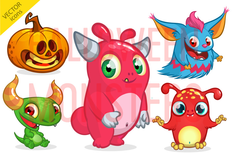 cartoon-monsters-vector-set-halloween-design