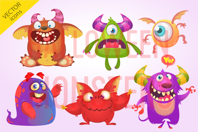 cartoon-monsters-vector-set