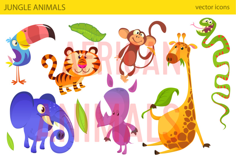 cartoon-african-animals-vector-pack