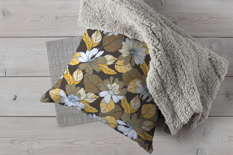 yellow-brown-floral-pattern