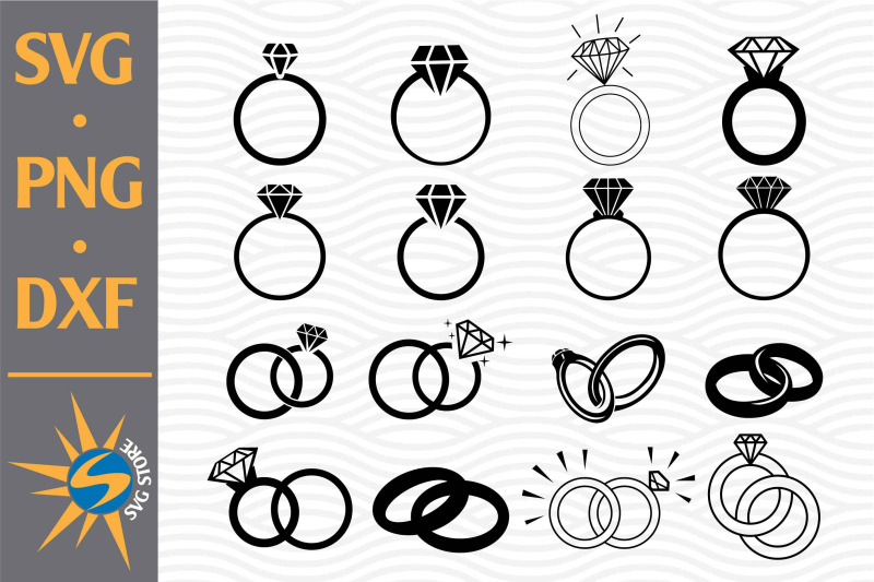 Ring Wedding SVG, PNG, DXF Digital Files Include By SVGStoreShop