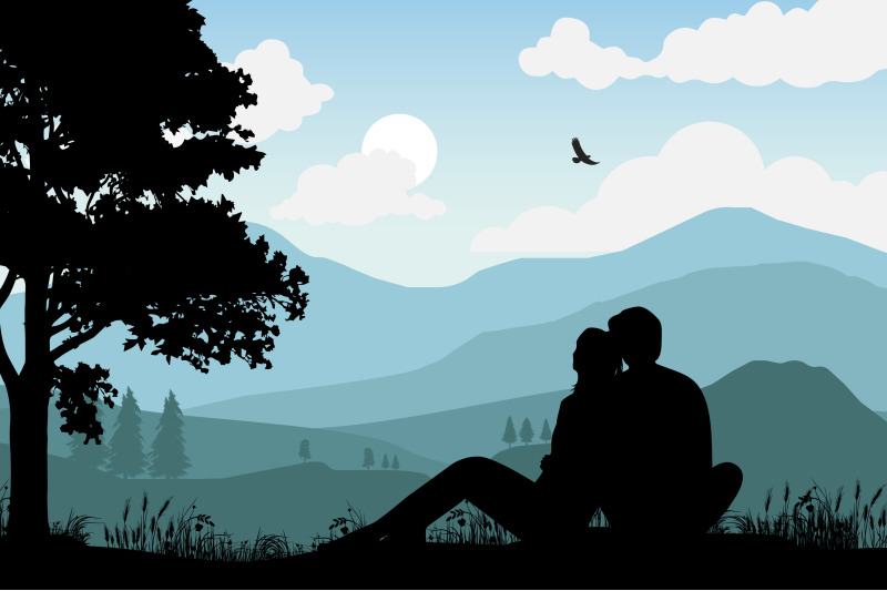 silhouette-of-couple-in-love-simple-vector-illustration