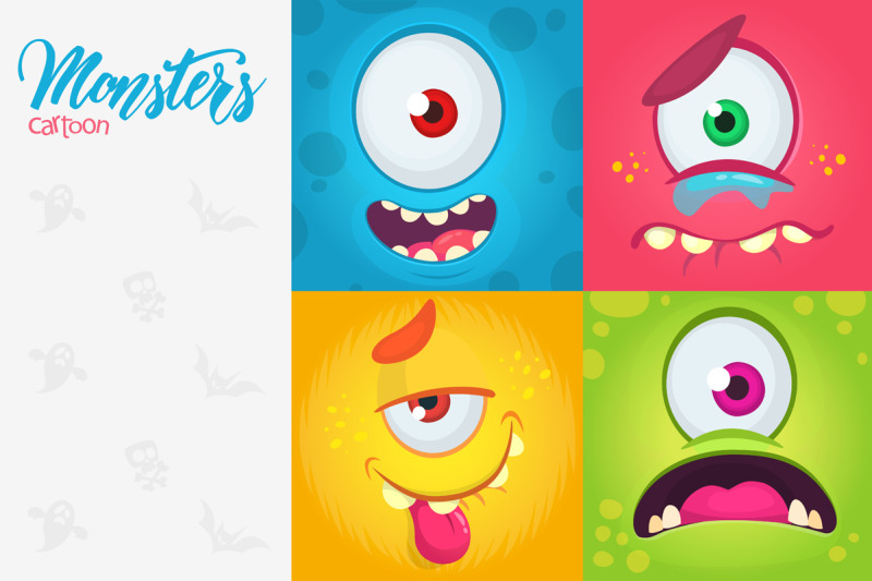 funny-cartoon-monsters-face-square-avatars-set-vector