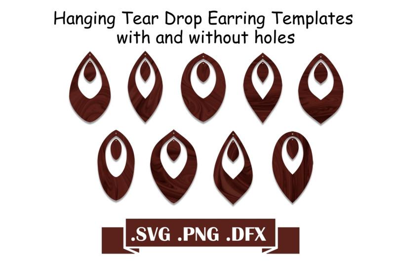 hanging-tear-drop-earring-svg-templates