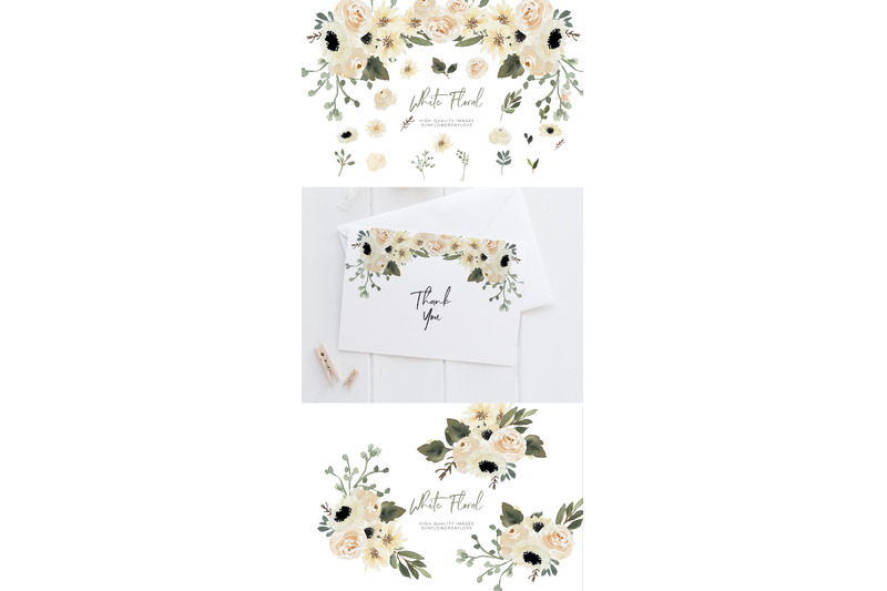 cream-beige-floral-clipart-watercolor-bouquets-bohemian-boho