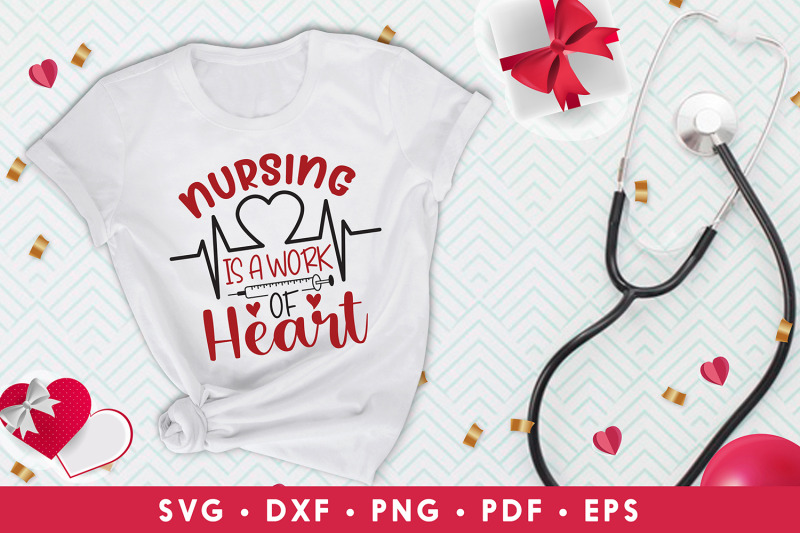 Download Nurse Valentine SVG, Nursing Is A Work Of Heart, Love SVG ...