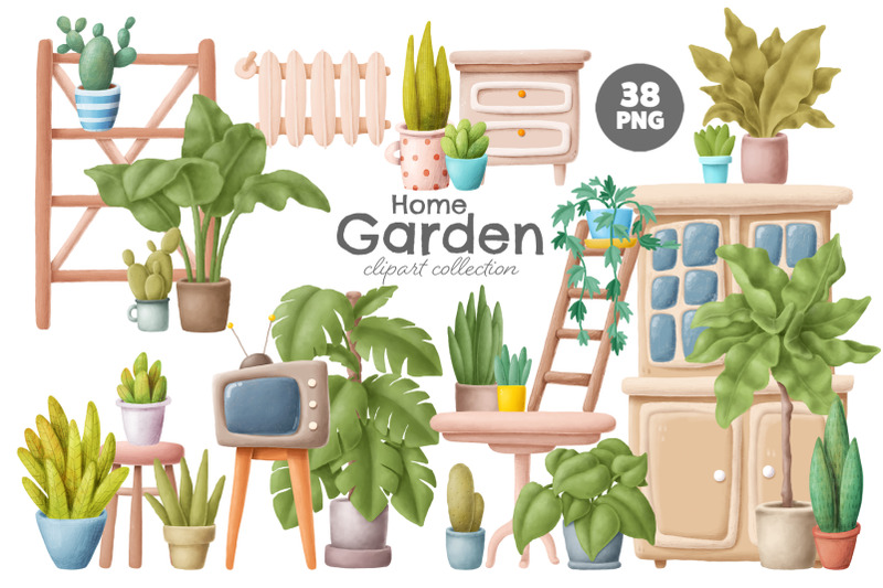 home-garden-clipart-set