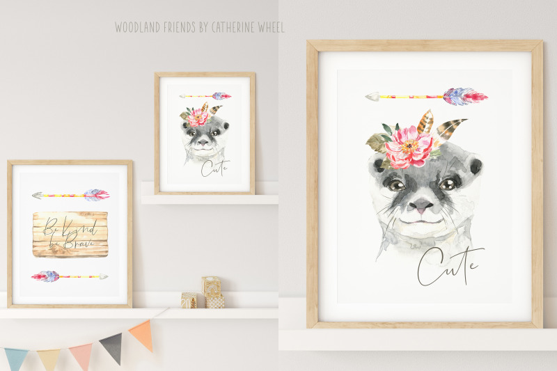 watercolor-animals-woodland-friends