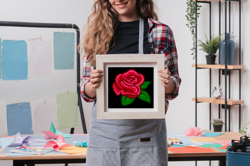 3d-valentine-rose-flowers-multi-layered-flowers-papercut-2