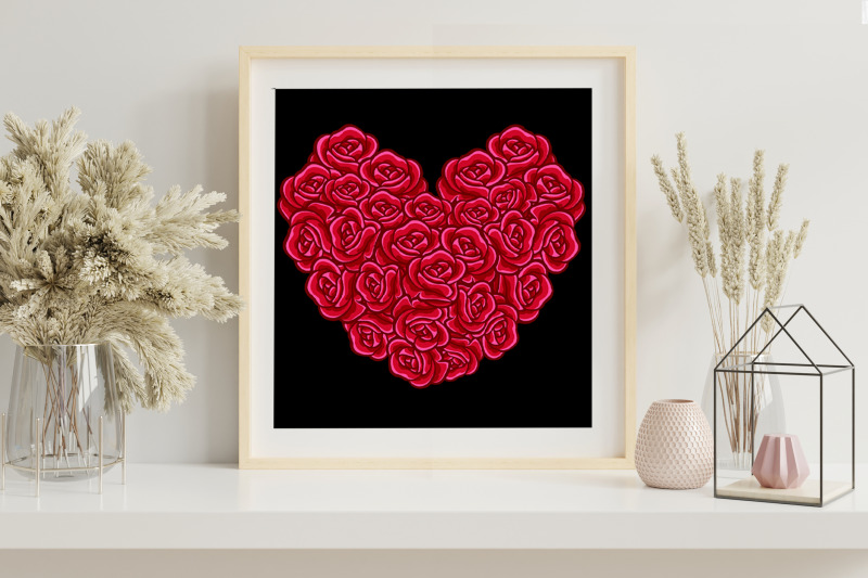 3d-valentine-rose-heart-multi-layered-flowers-papercut-3