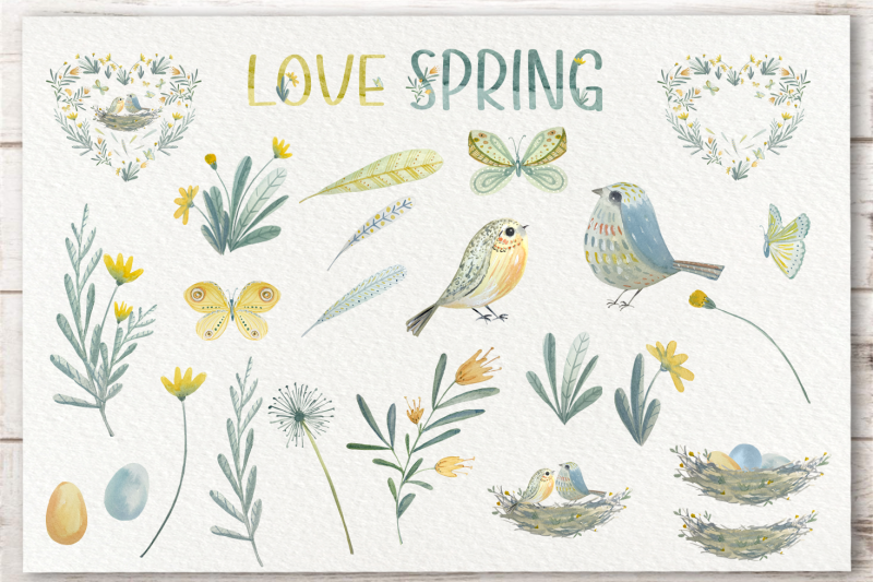 love-spring-clip-art-set