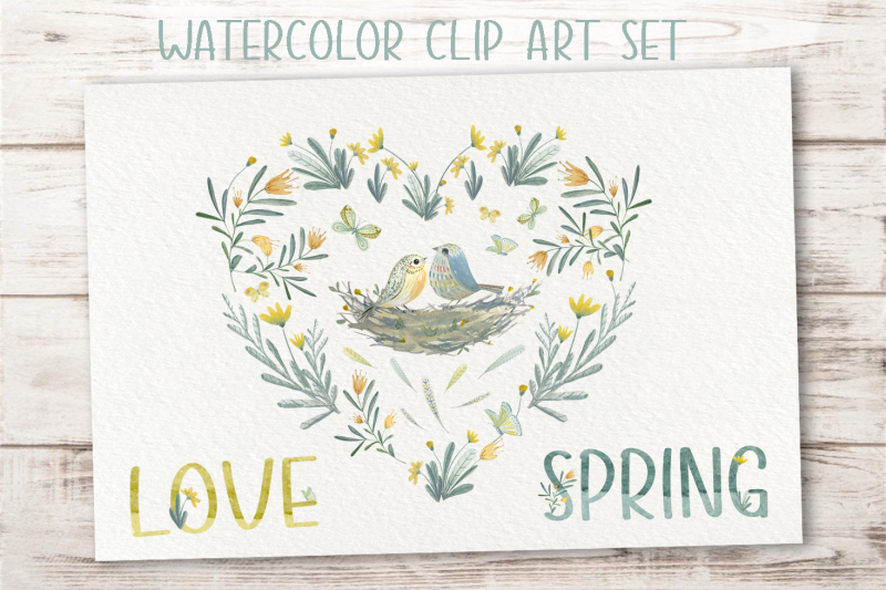 love-spring-clip-art-set