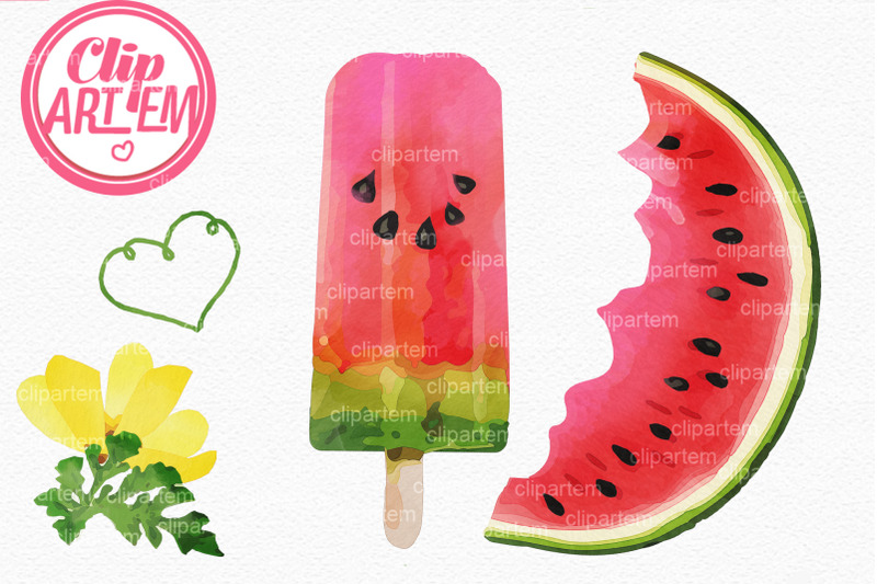 watermelon-watercolor-summer-set-png