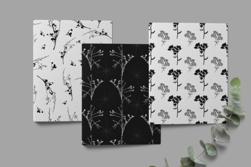 set-of-black-and-white-seamless-patterns