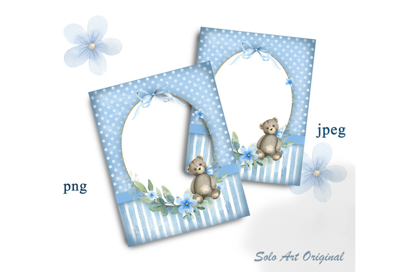 baby-boy-frame-baby-shower-teddy-bear