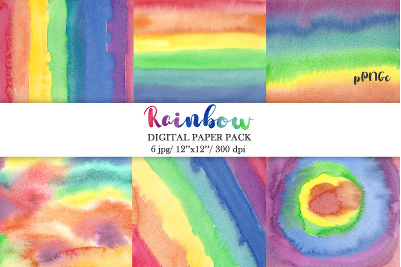 watercolor-rainbow-digital-paper-pack
