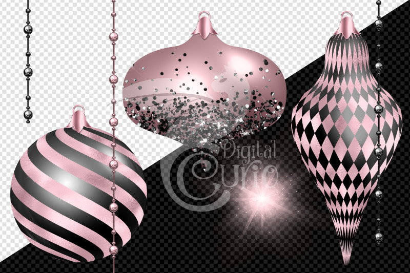 black-and-blush-ornament-clipart