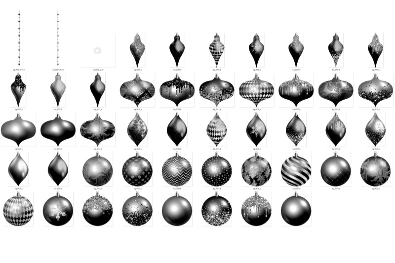 black-and-silver-christmas-ornaments-clipart