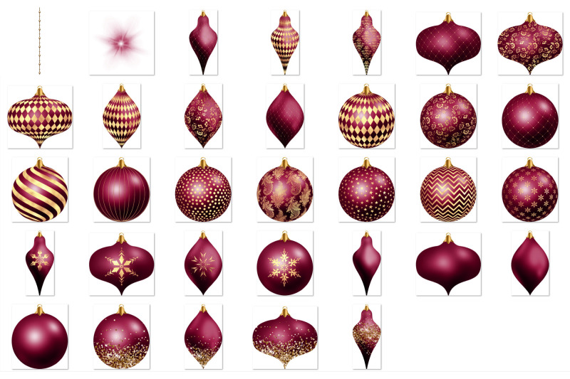 burgundy-and-gold-christmas-ornament-clipart