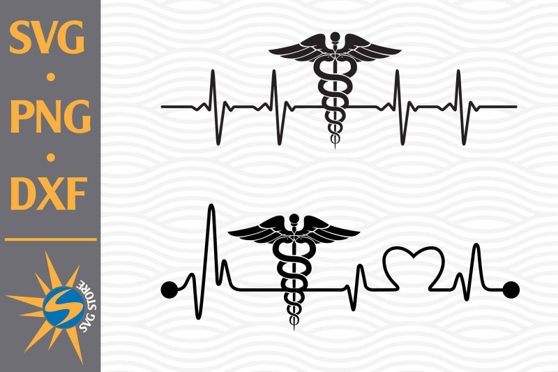 caduceus-heartbeat-svg-png-dxf-digital-files-include