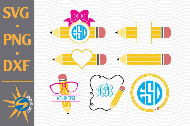 pencil-monogram-svg-png-dxf-digital-files-include