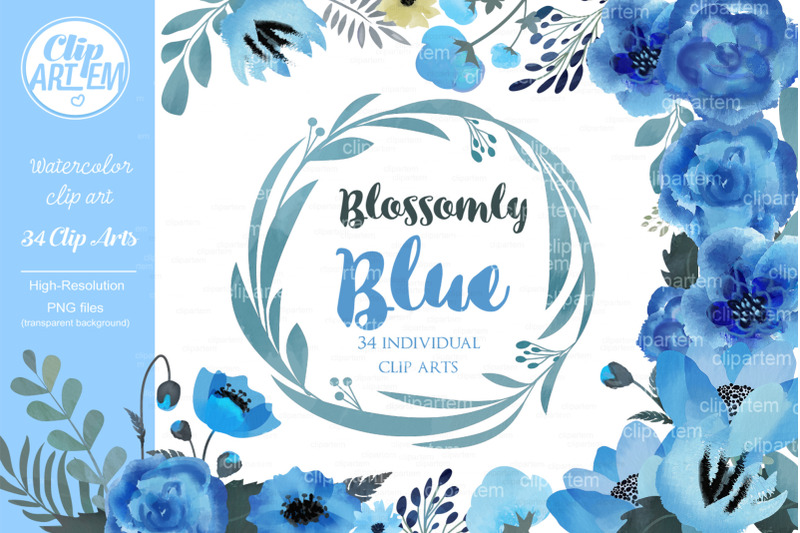 floral-blue-watercolor-clip-art-blue-flowers-set-34-png-files