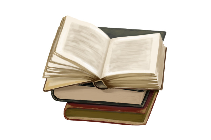 realistic-books-hand-painting-vector