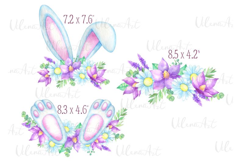 watercolor-easter-clipart-bunny-ears-paws-easter-eggs-flowers-png