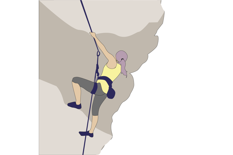 girl-climbing-on-rock-active-hobby-vector-hobby-activity