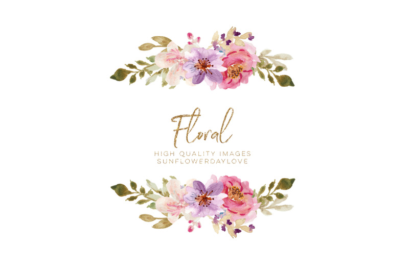 watercolor-floral-gold-frame-clipart-geometric-flower-borders-frames