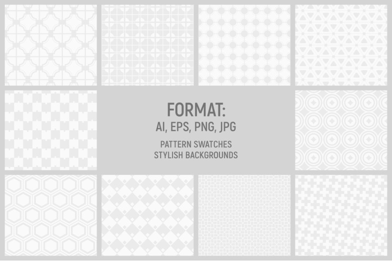 10-seamless-geometric-white-and-gray-vector-patterns