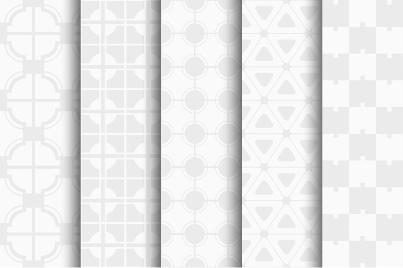 10-seamless-geometric-white-and-gray-vector-patterns