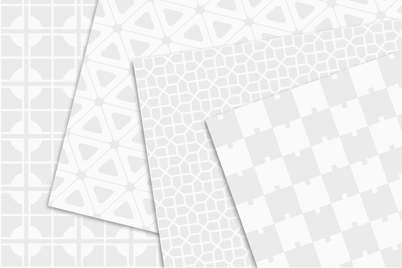 10-seamless-geometric-white-and-gray-vector-patterns