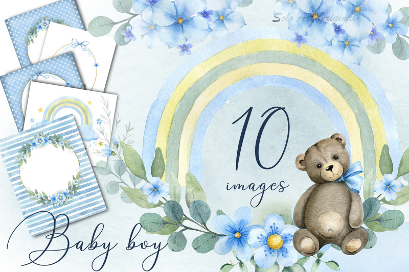 baby-boy-shower-clipart-invitations-frame-wreath-watercolor