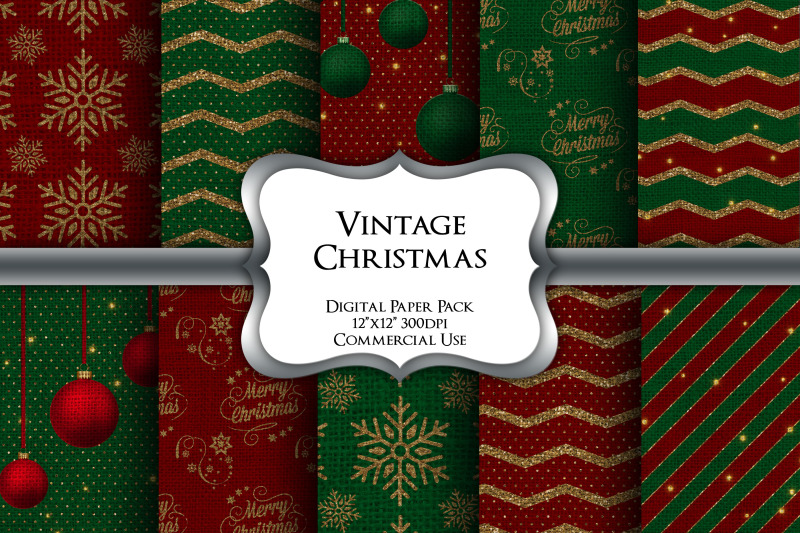 vintage-christmas-digital-paper-pack