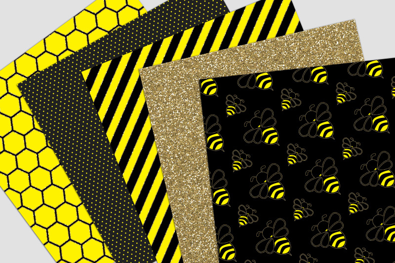 honey-bee-digital-paper-pack