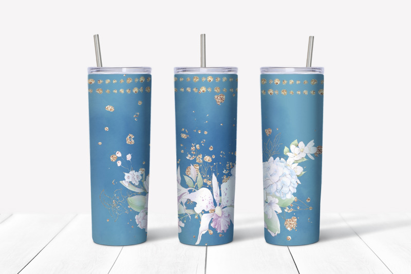 watercolor-flowers-orchids-sublimation-design-skinny-tumbler-wrap