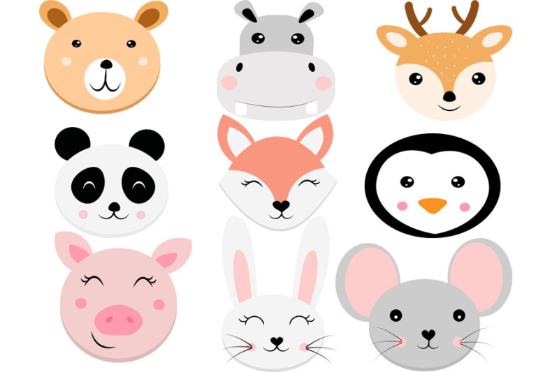 animal-faces-svg-svg-bear-svg-cute-animal-svg-hippo-svg-deer-svg